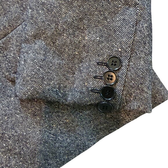 Talbots Womens Charcoal Gray Wool Blend Blazer Size 16 With Button Closure - Picture 3 of 8